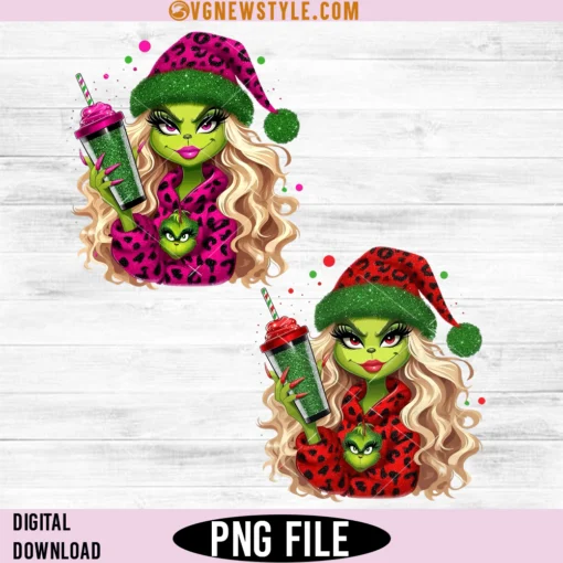 Girl Grinch Cute PNG Bundle