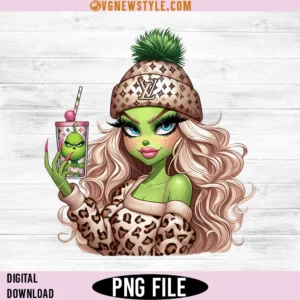 Christmas Grinch Girl PNG, Cute Whoville Character PNG, Digital Download