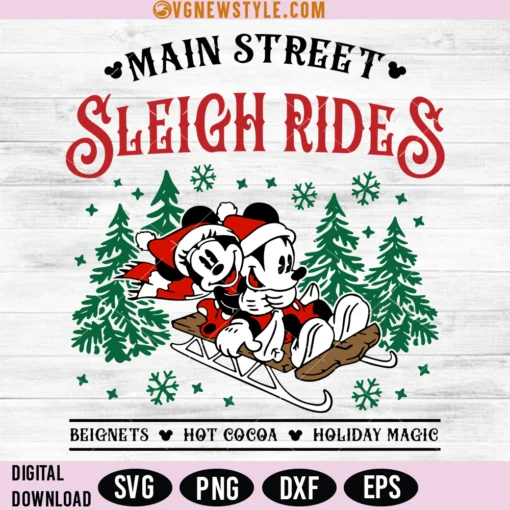 Main Street Mickey Minnie Sleigh Ride SVG