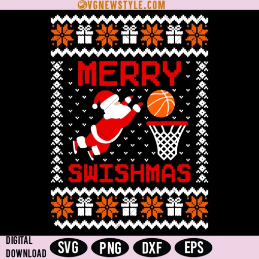 Basketball Swishmas SVG