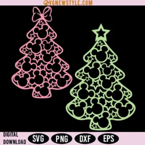 Mickey Mouse Christmas Tree SVG, PNG, Instant Download