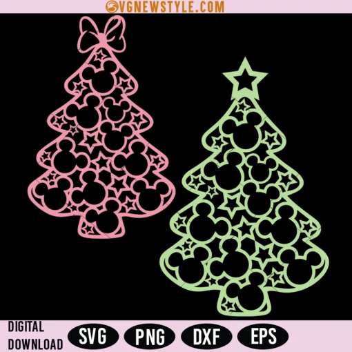 Mickey Mouse Christmas Tree SVG