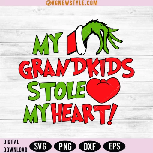 My Grandkids Stole My Heart SVG PNG