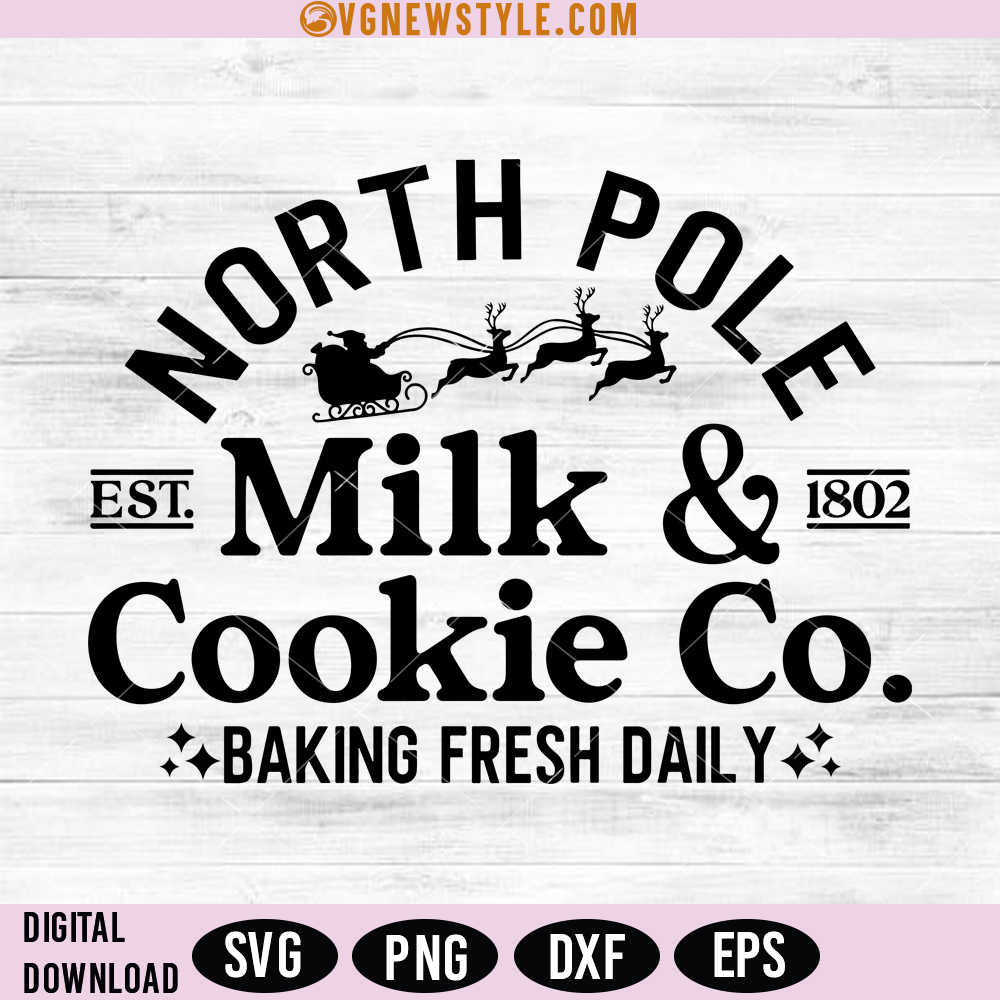 North Pole Milk Cookie Company SVG