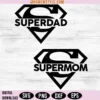 Super Dad and Mom Split Name Frame SVG