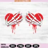 Skeleton Hands with Hearts SVG