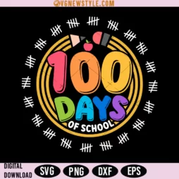 100 Days of School Svg Png