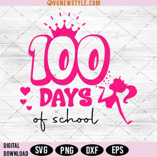 100 Days of School barbi Svg