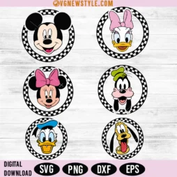 Bundle Checkered Mickey and Friends SVG