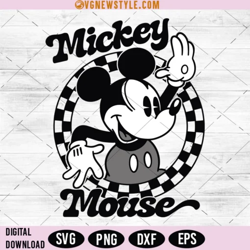 Checkered Mickey Mouse Svg