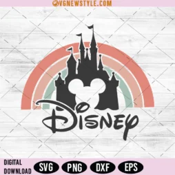 Disney Rainbow Castle Svg