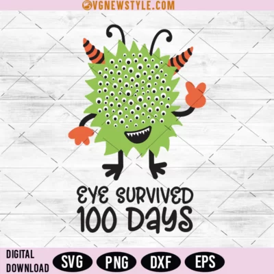 Eye Survived 100 Days Svg