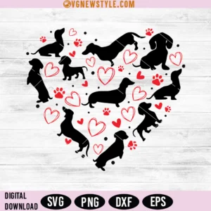 Valentine's Day Dachshund Svg