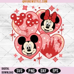 Mickey and Minnie Valentines Svg Png