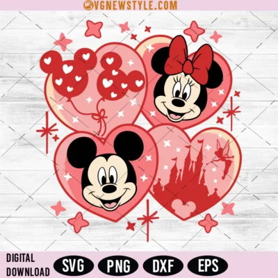 Mickey and Minnie Valentines Svg