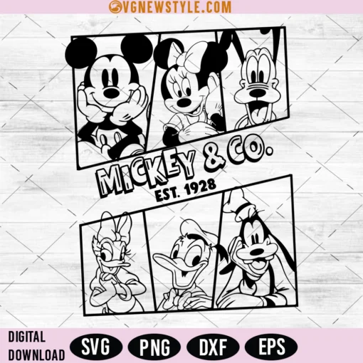 Mickeyy and Co Est Svg