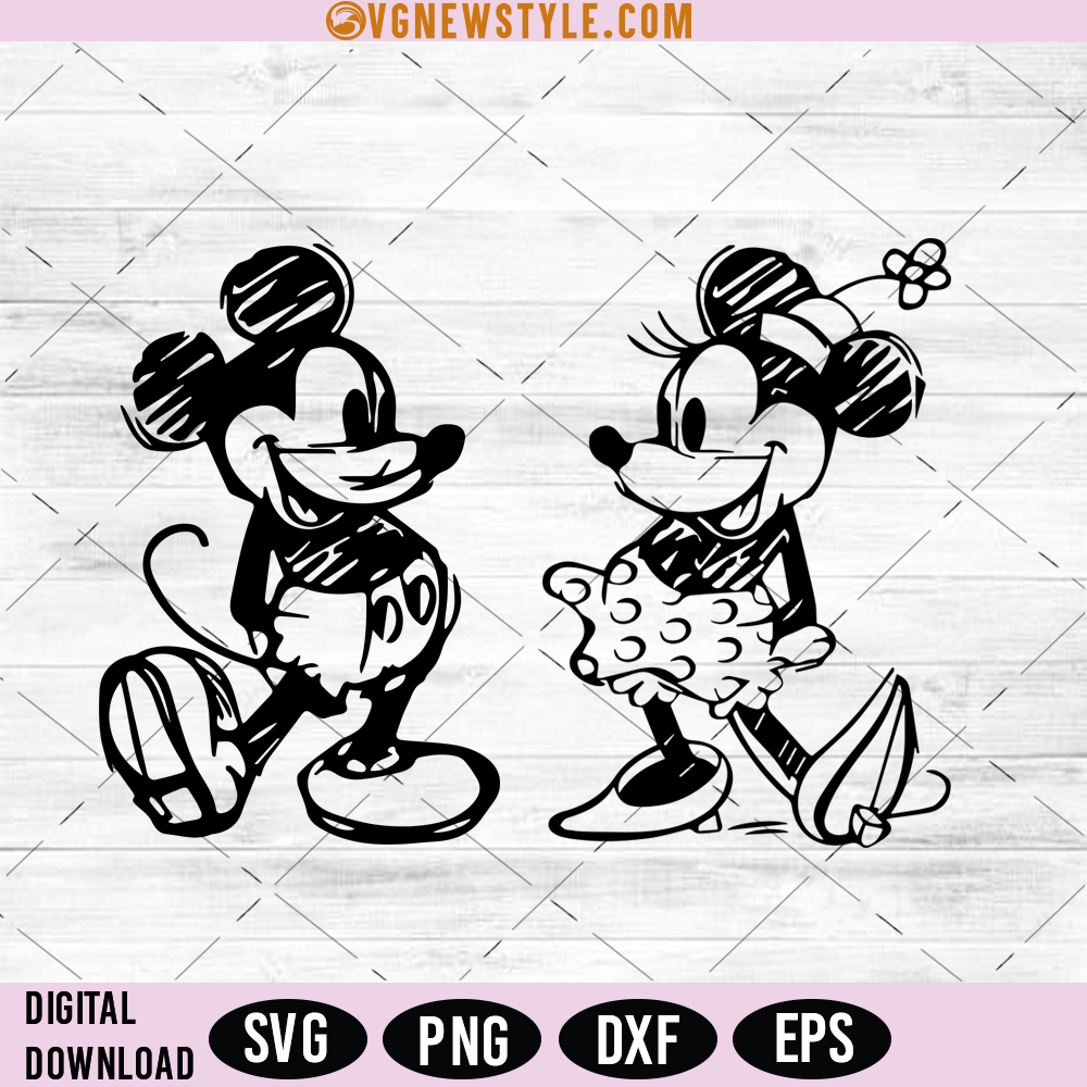 Mouse Sketch Svg Bundle, Png, Cut File Svg, Digital Download