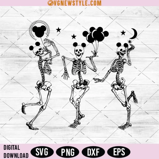 Skeletons Go Theme Park Svg