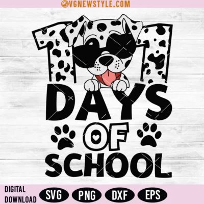 101 Days of School Dalmatian Svg