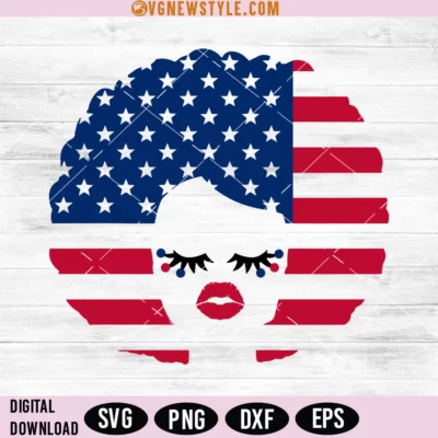 African American Woman 4th Of July Svg