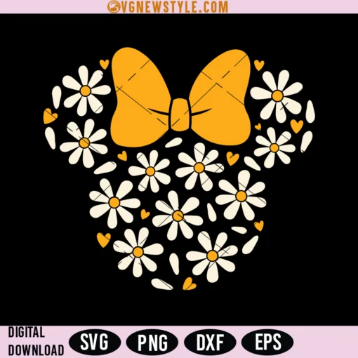 Chamomile flowers Mouse Head Svg