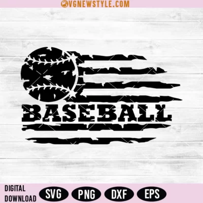 Distressed Baseball American Flag Svg