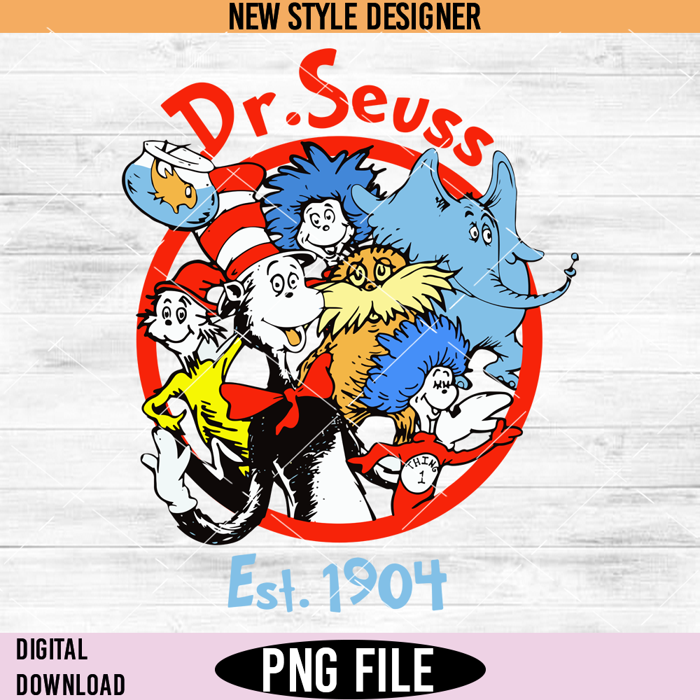 Dr Seuss Est 1904 Png, Cat In The Hat Png, Digital Download