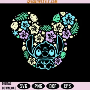 Hawaii leaves Mouse Head Decor Svg