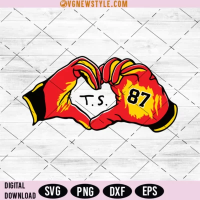 Kelce Gloves Swiftie Heart Svg