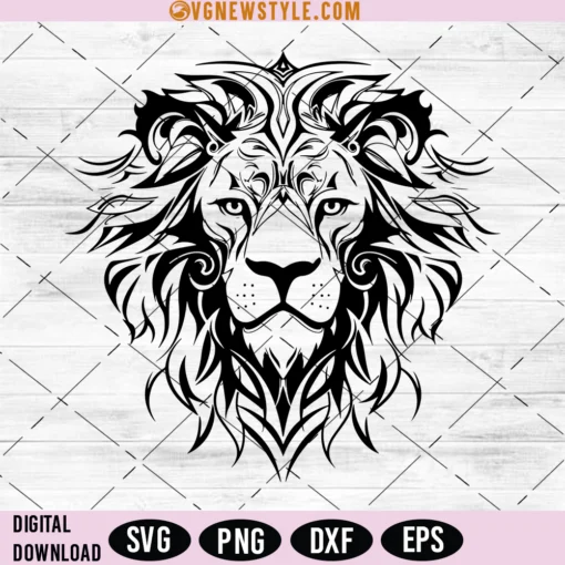 Majestic Lion Head Svg