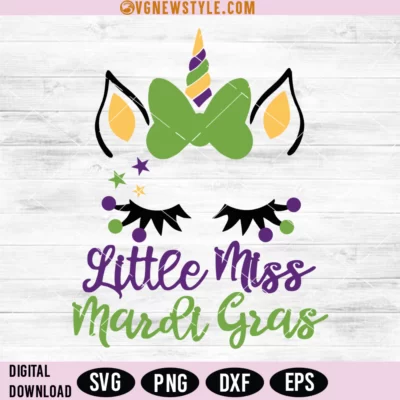 Mardi Gras Unicorn Svg