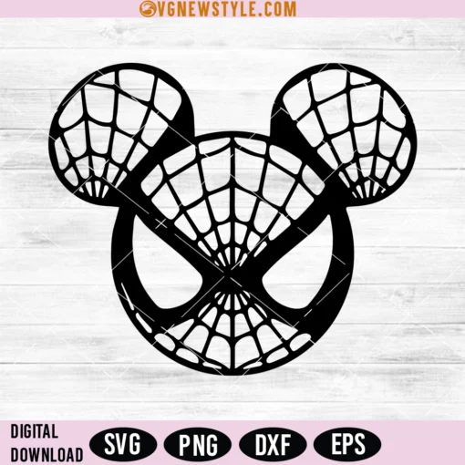 Mickey Mouse Spiderman Svg