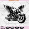 Motorcycle with Wings Svg