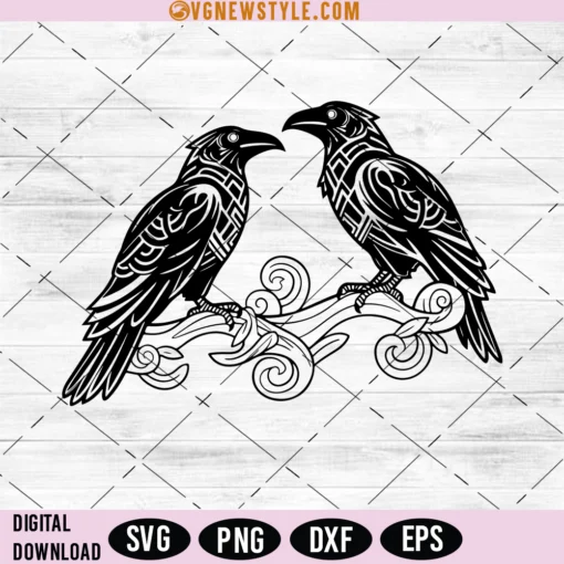 Old Norse Ravens Svg