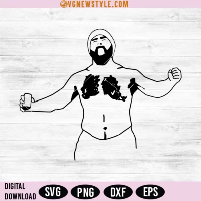 Shirtless Kelce Svg, Travis Kelce Svg, Png, Silhouette, Digital Download