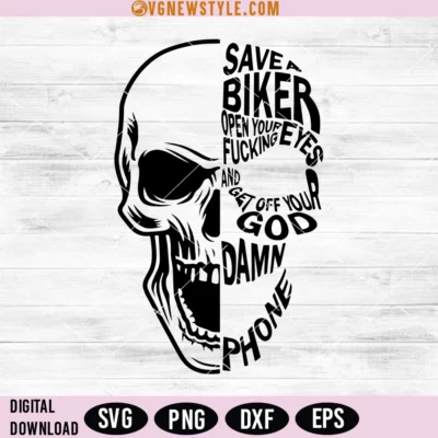 Skull Biker Svg