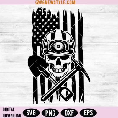 US Mining Skull Svg