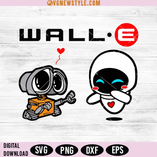 Wall e and Darling Svg