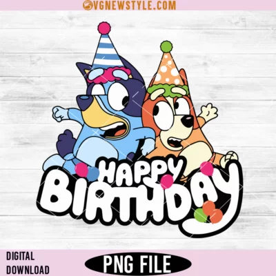 Bluey Happy Birthday PNG