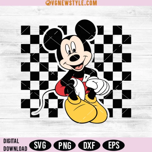 Checkered Mickey Mouse SVG