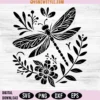 Dragonfly Flowers Svg