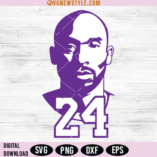 Kobe Bryant 24 Los Angeles Lakers Svg