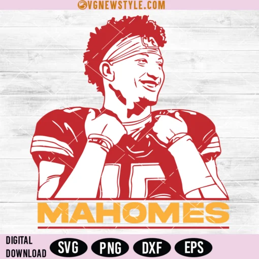 Patrick Mahomes Kansas City Football Svg