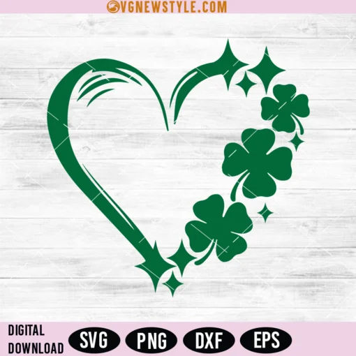 Shamrock Sparkly Heart SVG