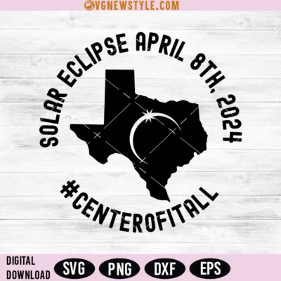 Total Solar Eclipse 2024 Texas Svg