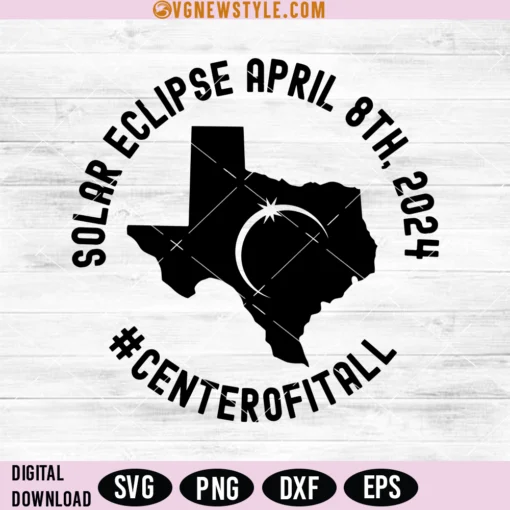 Total Solar Eclipse 2024 Texas Svg