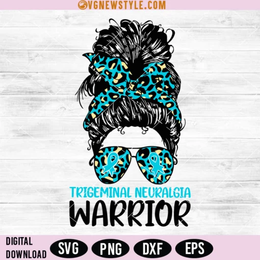 Messy Bun Trigeminal Neuralgia Warrior Svg