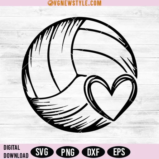 Volleyball Heart Svg