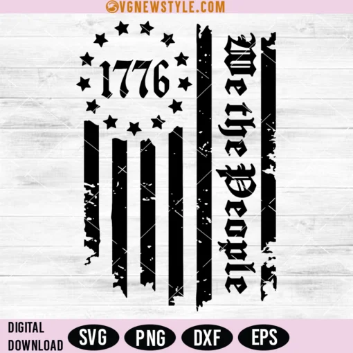 We The People 1776 American Flag Svg