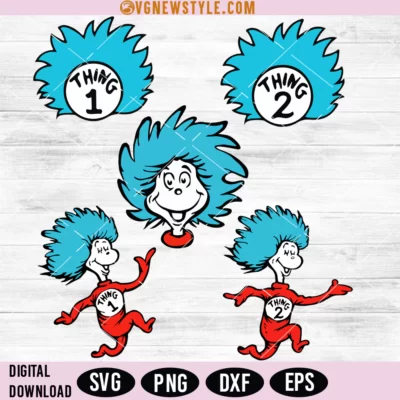 Thing 1 And Thing 2 Svg Bundle, Dr Seuss Svg Bundle, Digital Download